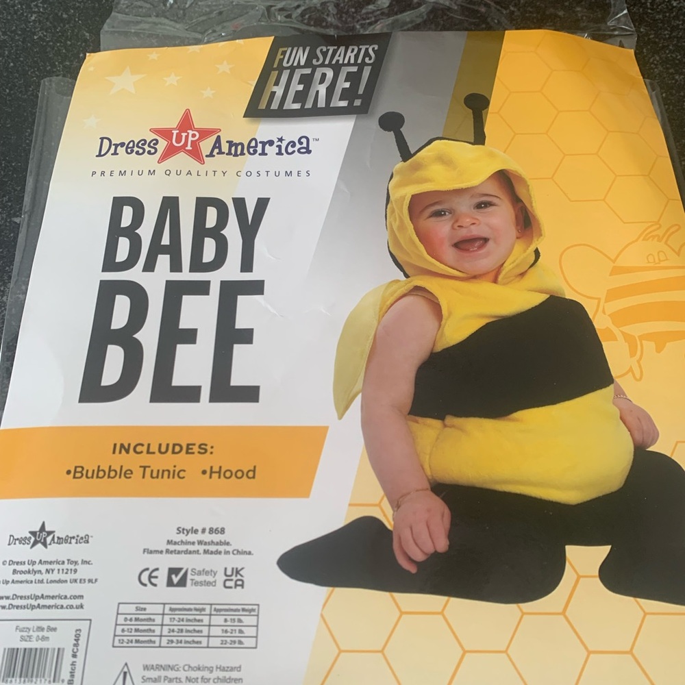 Baby Bee Costume - Yellow and Black